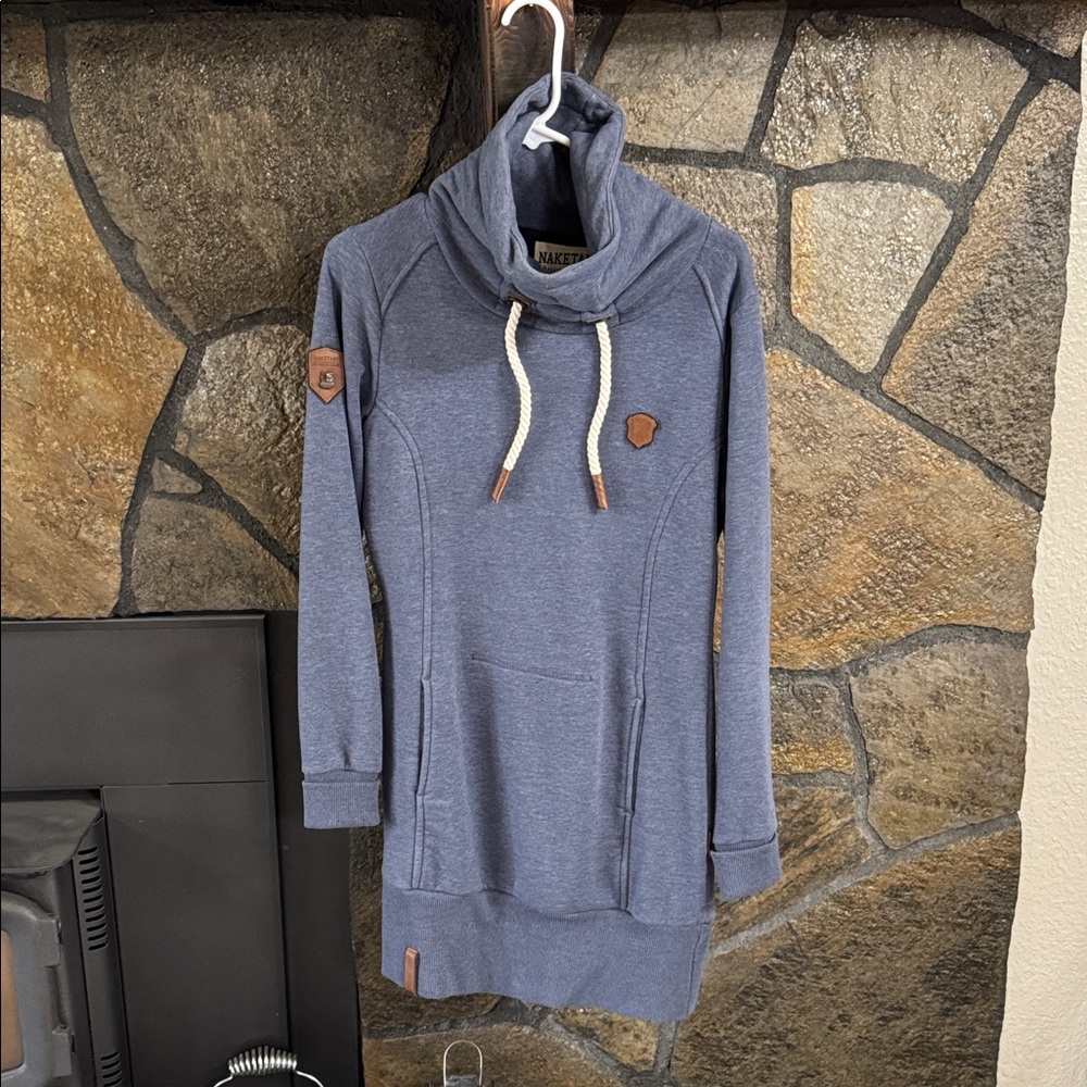 Naketano Gray Cowl Neck Sweater. L